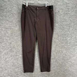 Simply Vera Vera Wang Pants Women 2XL Brown High Rise Skinny Flat Front Chino - Picture 1 of 8