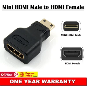 Mini HDMI Male to Standard HDMI Female Converter Adapter Connector Gold Plated - Bild 1 von 5