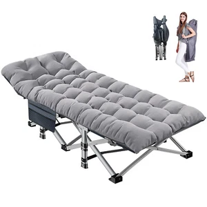 Oversized Adults Folding Sleeping Cot Guest Bed Heavy Duty Portable Cots Camping - Picture 1 of 33