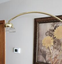 Vintage Eyeball Arc Floor Lamp Gold Pole Orb Globe Weighted Base Light