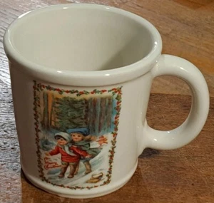 Taza de café vintage navideña taza de té magenta de gran tamaño felices fiestas - Imagen 1 de 5