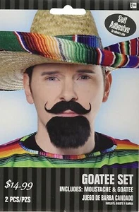 Cinco De Mayo Mexican Fiesta Fake Moustache & goatee 2 pc set / Free Shipping - Picture 1 of 2