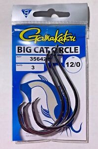 Gamakatsu Hook Big Cat Circle NS Black sizes 1/0 - 12/0 - Choose