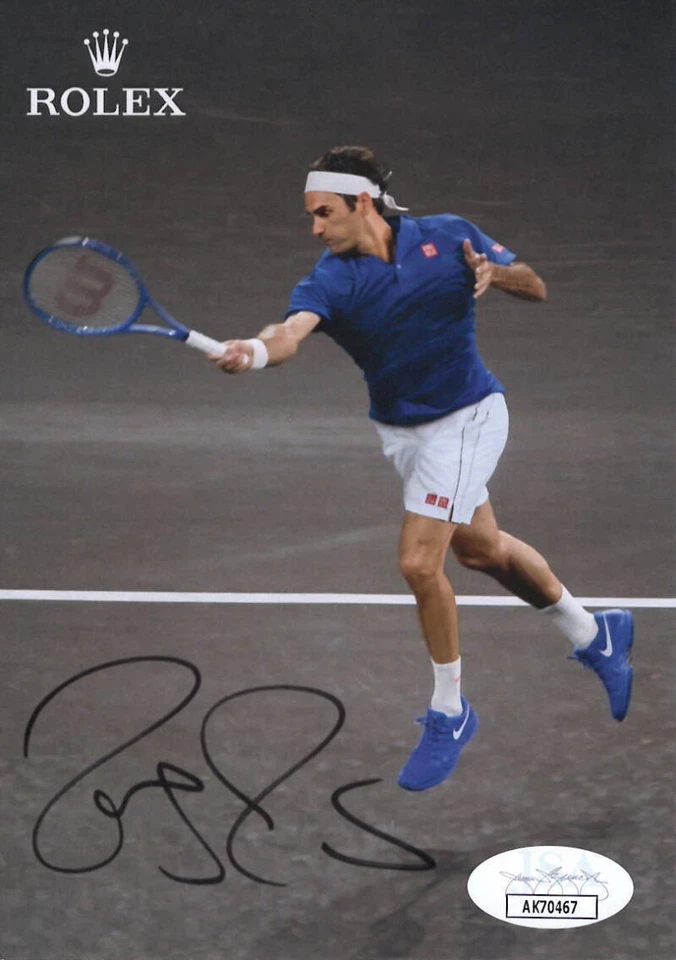 Roger Federer Signed Autograph 4x6 Photo Card Wimbledon Champion Tennis JSA COA - Image 1 of 1