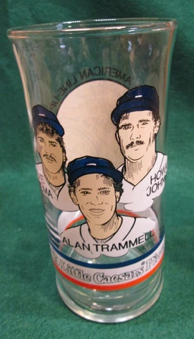 1984 Little Caesar's Detroit Tigers Tumbler Glass Trammell, Rozema and HoJo Cover