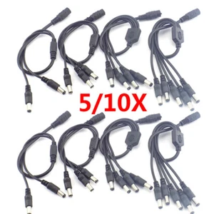 DC 12V 1 female to 2 3 4 5 6 8 way male Power Splitter cable CCTV led Strip - Picture 1 of 16