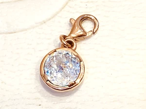 Thomas Sabo Charm Club Silver CZ Rose Gold Disc Clip On Charm - Picture 1 of 3