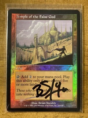 MTG✨Artist Signed TEMPLE OF THE FALSE GOD FOIL✨Scourge NM Rare UNPLAYED Snoddy - Image 1 of 2