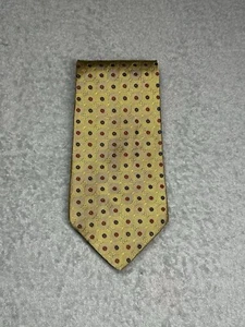 Tommy Hilfiger Neckwear Men’s Silk Tie Gold Multicolor Polka Dots 3.75” in (XL) - Picture 1 of 16