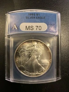 1992 $1 MS-70 SILVER EAGLE RAINBOW TONING. GRADED BY ''ANACS'' - Picture 1 of 2