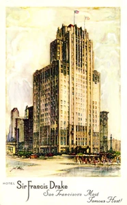 Postal Sir Francis Drake hotel San Francisco California - Imagen 1 de 2