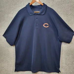 Chicago Bears Mens Shirt Polo Blue XL Polyester Orange Logo  AntiguActivewear - Picture 1 of 13
