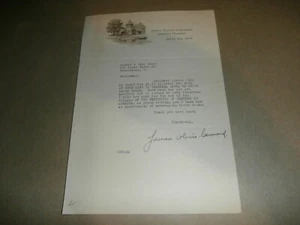 1926 James Oliver Curwood Owosso MI Signed Letter Aurand's Store Harrisburg PA - Foto 1 di 5
