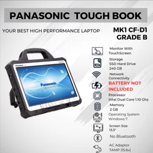 PANASONIC TOUGHBOOK MK1 CF-D1 DIAGNOSTICS TABLET RAM 2GB HD 240GB SSD Grade C - Picture 1 of 2