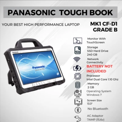 PANASONIC TOUGHBOOK MK1 CF-D1 DIAGNOSTICS TABLET RAM 2GB  HD 240GB SSD  Grade C - Image 1 of 2