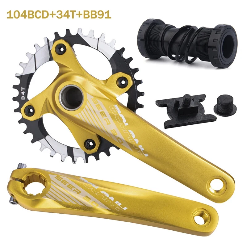 Juego de bielas de platos con pedalier 170MM para bicicleta de montaña 104BCD 34 36T Foto 1 de 4
