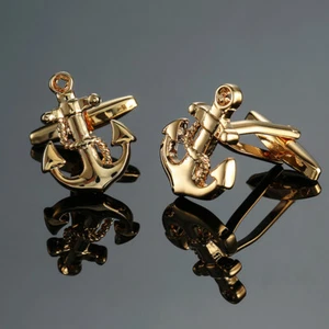 Manschettenknöpfe Anker Seemann Kaptiän Boot für Anzug Smoking Uniform - Picture 1 of 2