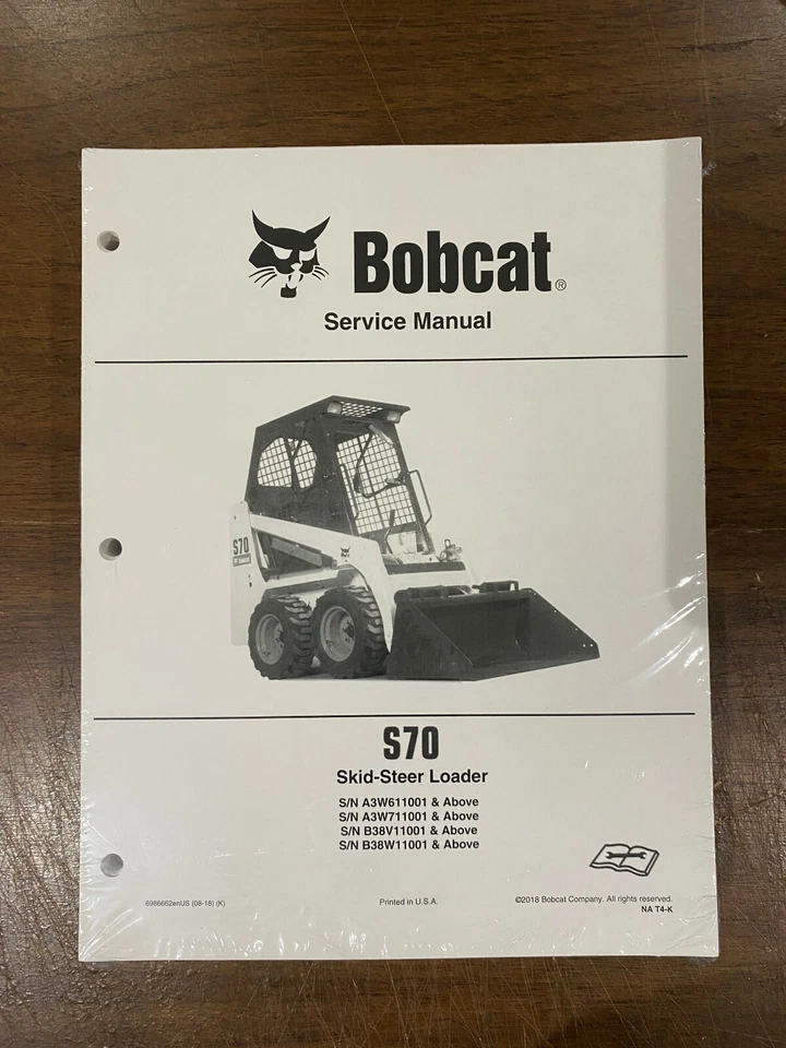 Bobcat S70 Skid Steer Loader Service Manual Shop Repair 2018 REVISION 6986662 - Image 1 of 1