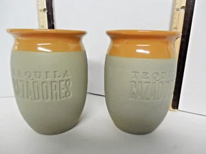 Juego de 2 vasos/vasos de cerámica para beber Tequila Cazadores 16 oz interiores esmaltados - Imagen 1 de 7