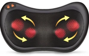 Shiatsu Therapeutic Massage Heat Pain Relief Neck Cushion Pillow - Picture 1 of 23