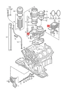 Genuine AUDI VW A4 Avant S4 Quattro Cabrio A6 Oil Cooler 059117021J - Picture 1 of 1