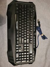 TeckNet Professional USB Gaming Keyboard Red Blue Purple Lit X701 Tested Black