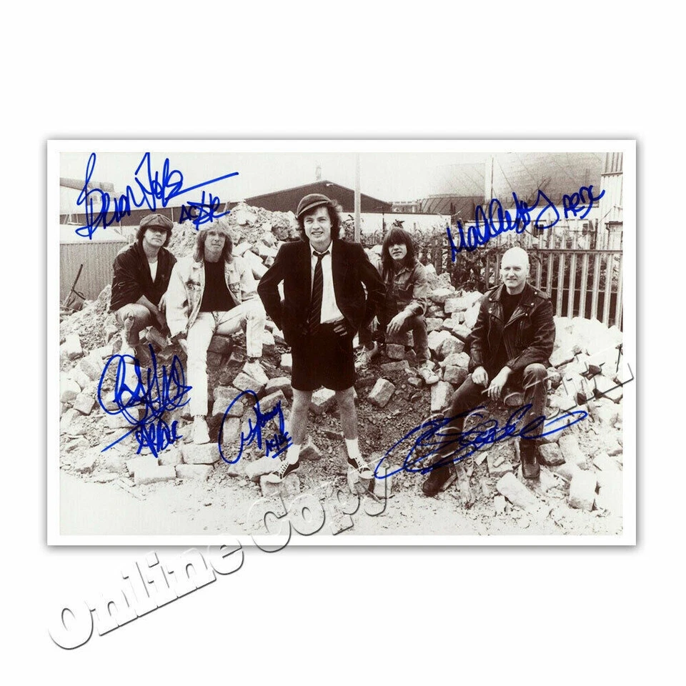 ACDC Brian + Cliff + Angus + Malcom + Chris ++ Autogrammfoto  - Bild 1 von 1