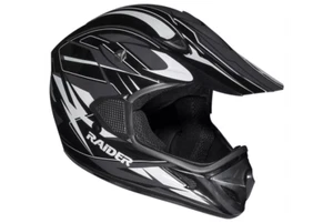 Raider RX1 Unisex-Adult MX Off-Road Helmet (Black/Silver) LARGE 2121915 - Picture 1 of 6