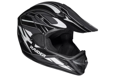 Raider RX1 Unisex-Adult MX Off-Road Helmet (Black/Silver) LARGE 2121915 Foto 1 de 4