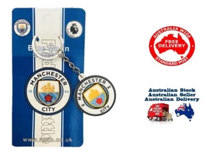 Manchester City FC Metal Logo Double Sided Keyring gift football soccer -LTD QTY - Picture 1 of 6