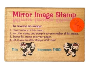 Mirror Image Reverse Blank Slate Template Wood Rubber Stamp - Picture 1 of 4