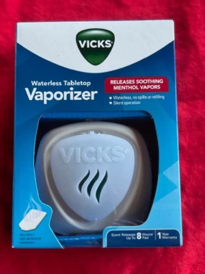 Vicks Waterless Tabletop Menthol Vaporizer + 5 Replacement Scent Pads Nightlight - Image 1 of 3