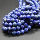 Lapis Lazuli (more gold) Round Beads 4 6 8 10 12mm, 14", for Jewellery Making
