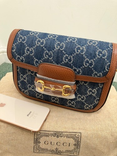 Mini borsa Gucci Denim Horsebit 1955