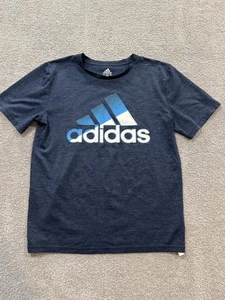 Adidas Logo Graphic T-Shirt Navy Heather Blau Jugend Herren S /XL Kurzarm - Bild 1 von 7