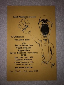 Social Distortion 7 Seconds Youth Brigade Aggression Punk Flyer '82 5,5x8,5 kbd - Bild 1 von 1