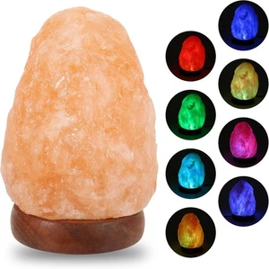 6 Inch Himalayan Salt Lamp with Color Changing LED Light – Natural Rock Salt Cry - Picture 1 of 11