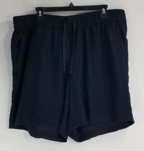 Talbots Übergröße 1X Leinen Shorts Kordelzug Überziehtaschen dunkelblau - Bild 1 von 5