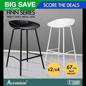 ALFORDSON Kitchen Bar Stools Bar Stool Counter Chairs Metal Finn x2/x4 - Picture 1 of 28