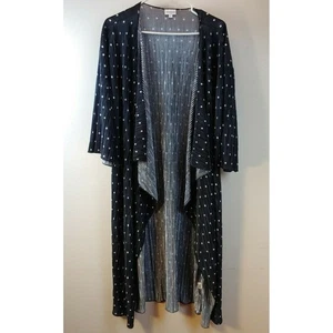 Polka Dot Open Front Duster Kimono Cardigan Lightweight Black Large LuLaRoe - Picture 1 of 4