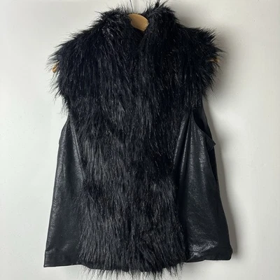 Antigo Colete INC Preto Couro Vegano Pele Sintética Cowgirl Ocidental Penny Lane Y2K GG - Imagem 1 de 4