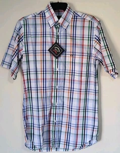 Paul & Shark YACHTING Mens Multi Colour Check Short Sleeve Shirt Medium 38 15" - Picture 1 of 7
