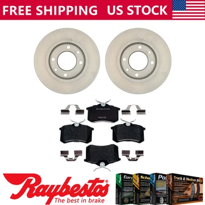 Kit Rotores Freno Traseros + Pastillas Metálicas y Herrajes Para Peugeot 405 1989-1991 Foto 1 de 4