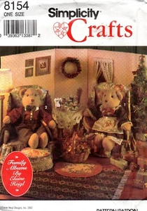 Simplicity Crafts Sewing Pattern 8154 Adult Bear Clothes Furniture - Imagen 1 de 2