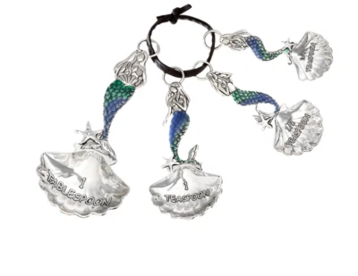 Ganz Four Piece Embossed Mermaids Measuring Spoon Set Zinc ER32710 - Image 1 of 2