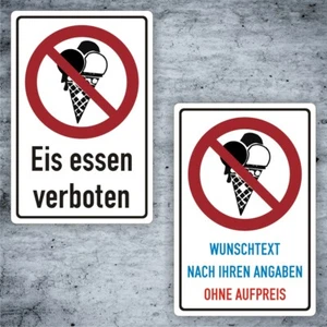Verbotsschild Eis essen verboten Schild Kombischild VP070 - Bild 1 von 3