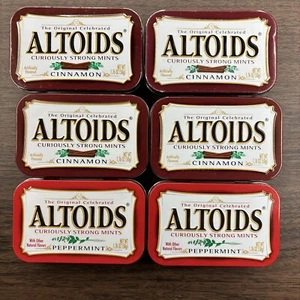Altoids Tins Empty Red Lot of 6 Fishing Sewing Geocaching Beading Crafts - Picture 1 of 2