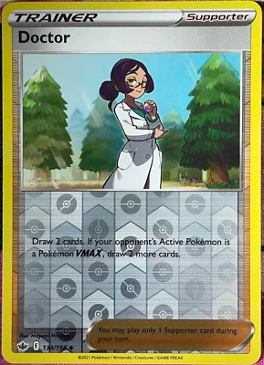 Doctor Reverse Holo - 134/198 - Chilling Reign Pokemon 2021 - Image 1 of 3