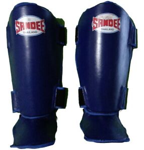 Sandee Blue Leather  Shin Guards  Large