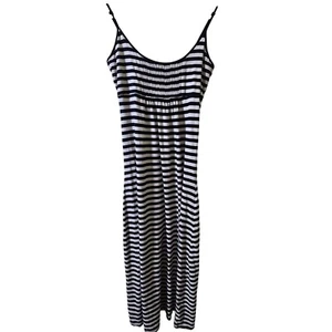 Chelsea & Theodore Striped Maxi Dress Casual Sleeveless Pima Cotton Modal Medium - Picture 1 of 6